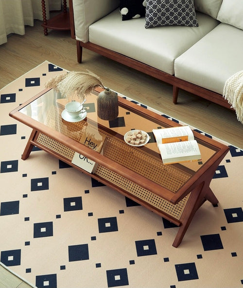 Fletcher retro rattan coffee table