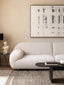 French retro silent wind/CRUZ cashmere fabric sofa/three-person milky white