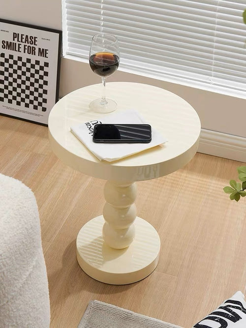solid wood small coffee table household Nordic living room creative round side table simple corner table silent wind sofa side table