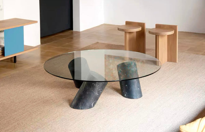 Donatella marble cylindrical coffee table