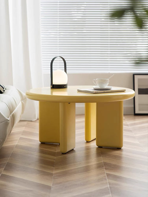 modern simple household oval tea table Nordic Memphis style small apartment living room yellow table