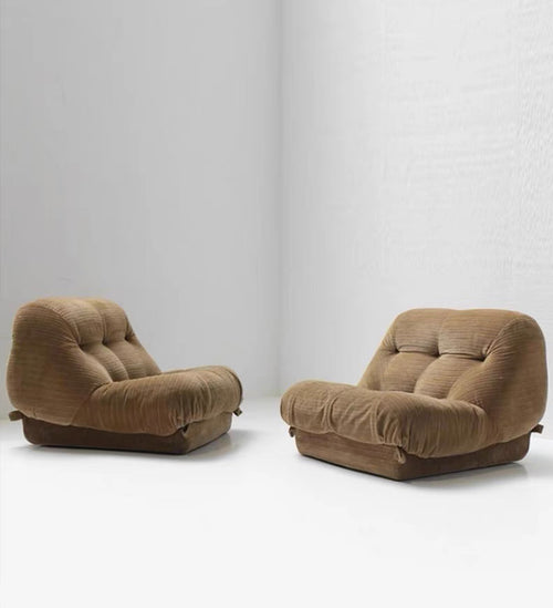 Silent sofa chair single fabric small apartment retro leisure chair designer villa model room lazy sofa chair