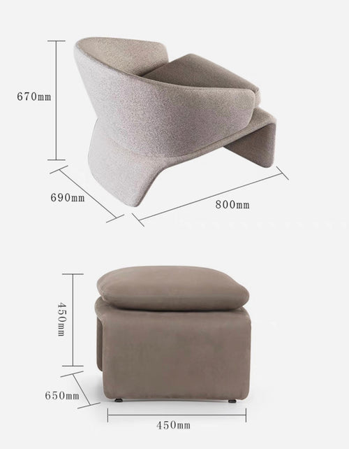 light luxury single sofa chair designer fabric simple leisure chair small Italian high-backed tiger chair