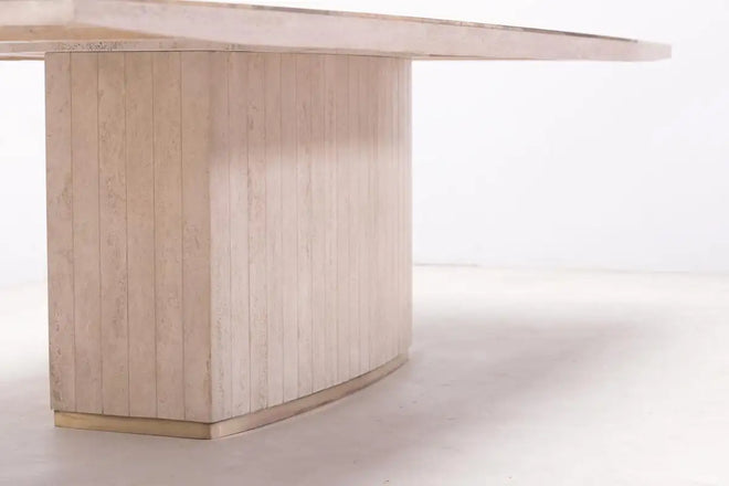 Travertine dining table by Willy Rizzo