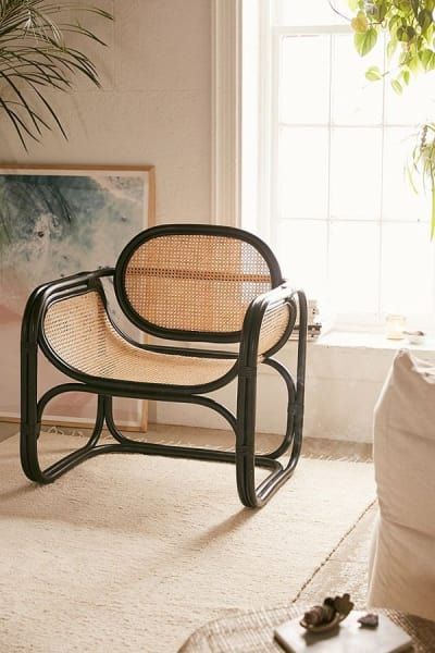 Samba Rattan & Cane Armchair - Black