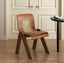 Gigi Retro Dining Chair in brown with a curved wooden frame.