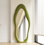 Verdant Flannel Full-Length Mirror: Stylish, oval-shaped mirror with soft flannel frame.