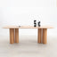 candinavian recycled oak wood rectangular dining table.