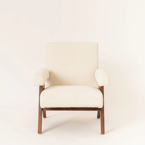 Phoebe Bouclé Easy Lounge Chair with Arms