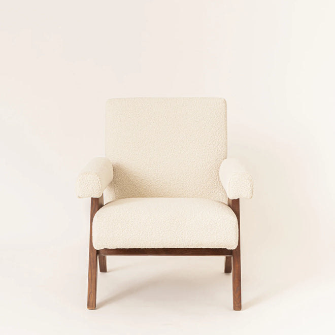 Phoebe Bouclé Easy Lounge Chair with Arms