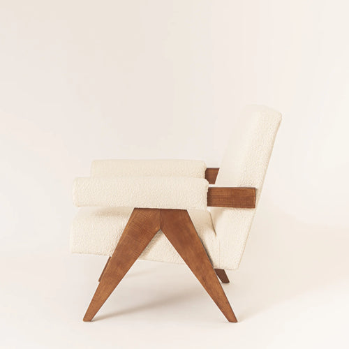 Phoebe Bouclé Easy Lounge Chair with Arms