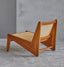 Minimalist ash wood chair with woven rattan