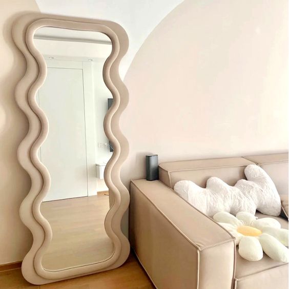 Aaina Wave dressing mirror - Ivory – dill and johan