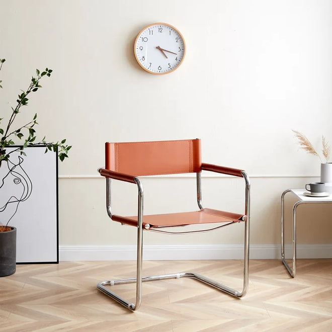 Kirra Leather Dining Chair - Orange